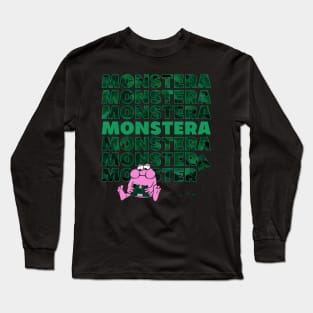 Monstera Monster modern Text design Long Sleeve T-Shirt